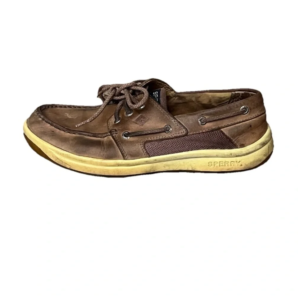 Sperry Top-Sider Men’s Boat Shoes Size 9.5 Brown Leather Nautical Preppy Casual